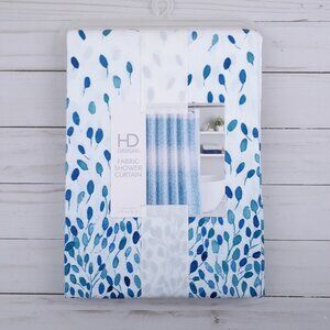 HD Designs Fabric Shower Curtain Prarie Indigo 70x72 Blue Leaf